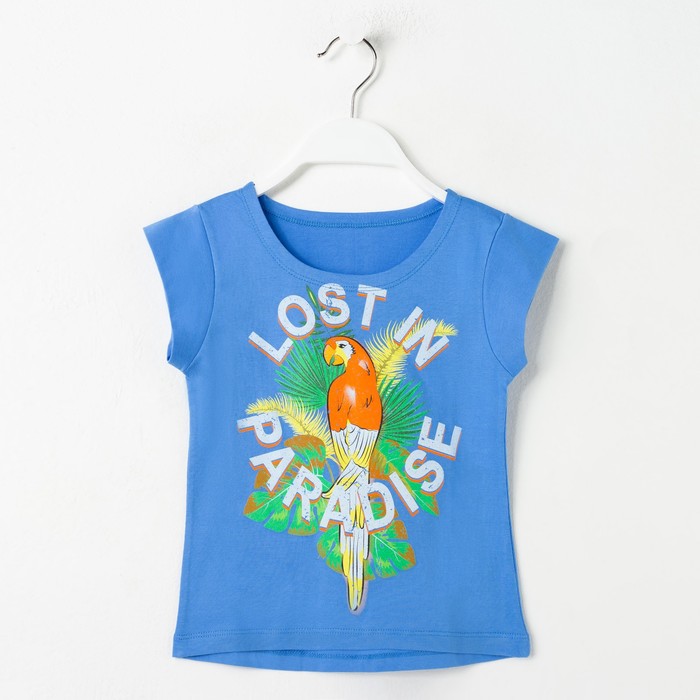 Футболка для девочки, рост 110 см, цвет синий Л925-3938