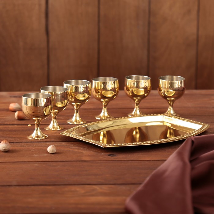 Набор: 6 рюмок на подносе