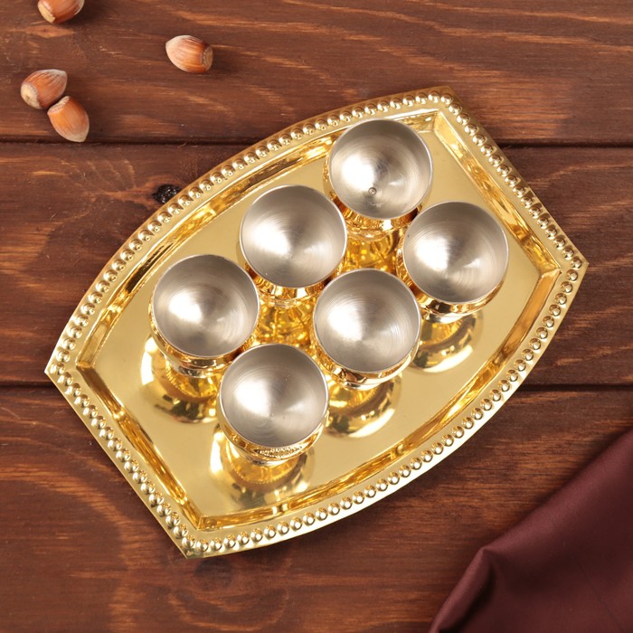 Набор: 6 рюмок на подносе