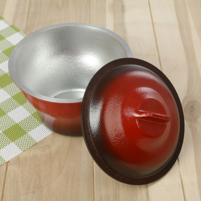 Горшок 750 мл "Славянская печь", порционный, с эмалированной крышкой