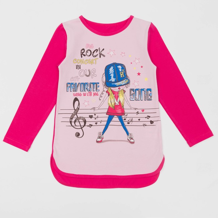 Туника, для девочек, рост 98 см, цвет фуксия/розовый Л757-3893