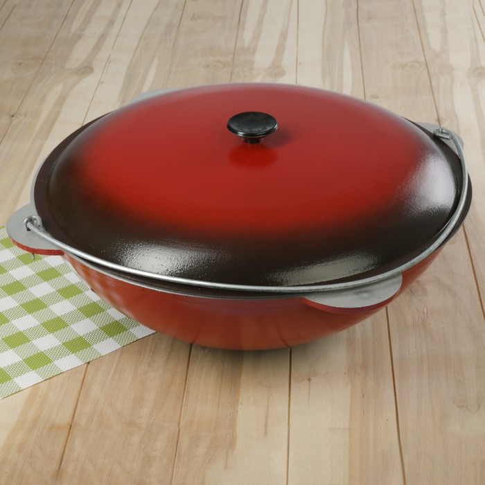 Казан татарский 12 л "Туризм", с эмалированной крышкой