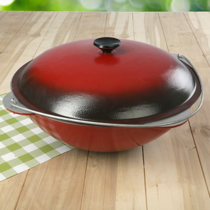 Казан татарский 6 л "Туризм", с эмалированной крышкой