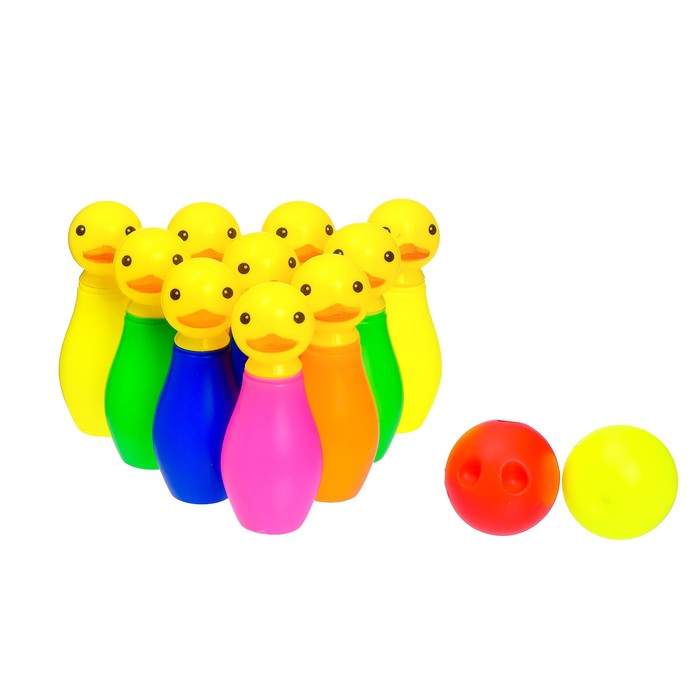 Набор для боулинга "Уточки": 10 кеглей (высота 11,5 см), 2 мяча, световые эффекты
