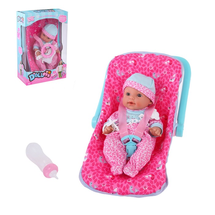 Пупс функциональный "Малыш" в переноске с аксессуарами, пьёт, писает