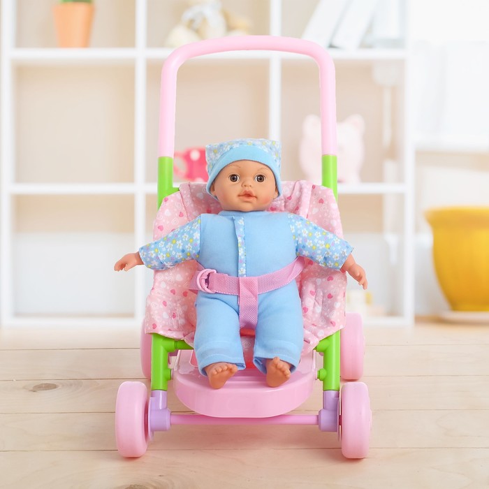 Коляска для пупса с музыкальным пупсом и аксессуарами