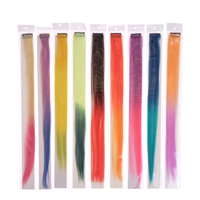 Тресс прямой, двухцветный, МИКС, набор 20 шт., цена за упаковку