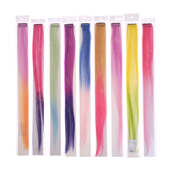 Тресс прямой, двухцветный, МИКС, набор 20 шт., цена за упаковку