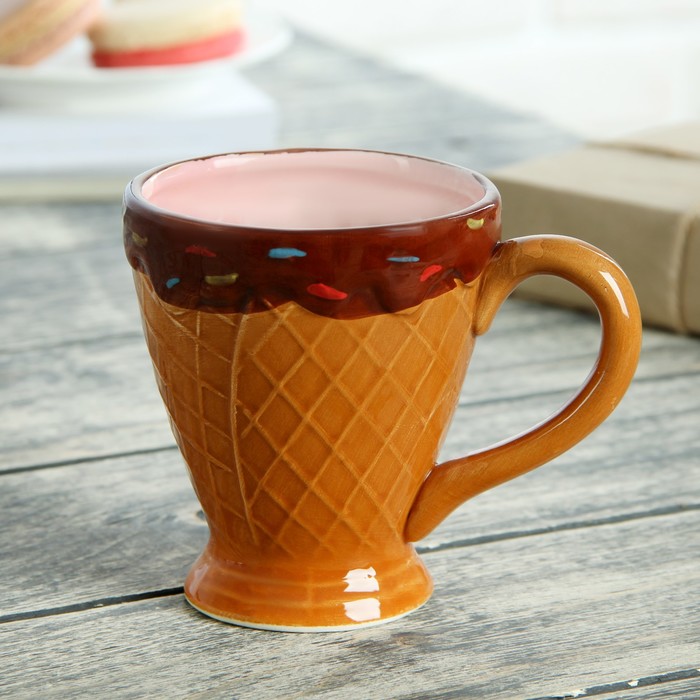 Кружка 250 мл "Рожок", цвета МИКС