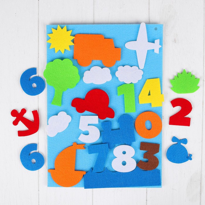 Коврик-игралка "Транспорт" из фетра, 24 элемента + основа