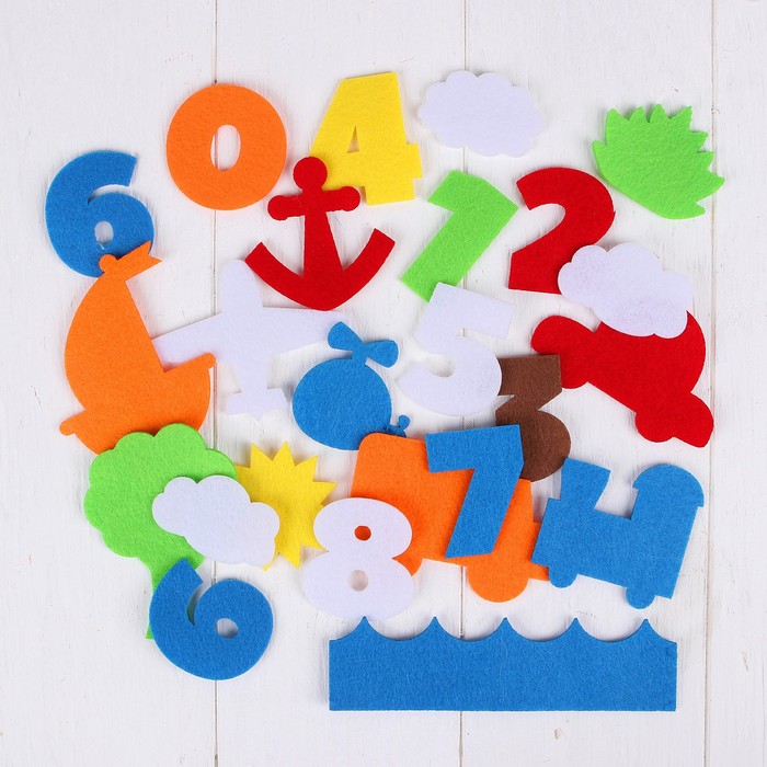 Коврик-игралка "Транспорт" из фетра, 24 элемента + основа