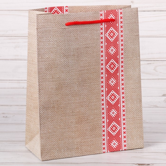 Пакет ламинированный вертикальный «Народный», L 31 × 40 × 9 см