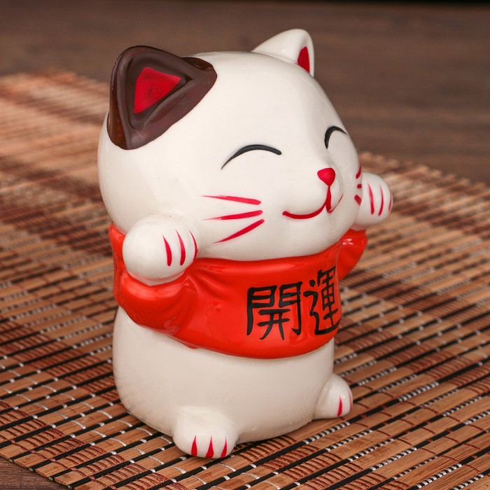 Копилка керамика "Манэки-нэко сонный" МИКС 9,5х7х10 см