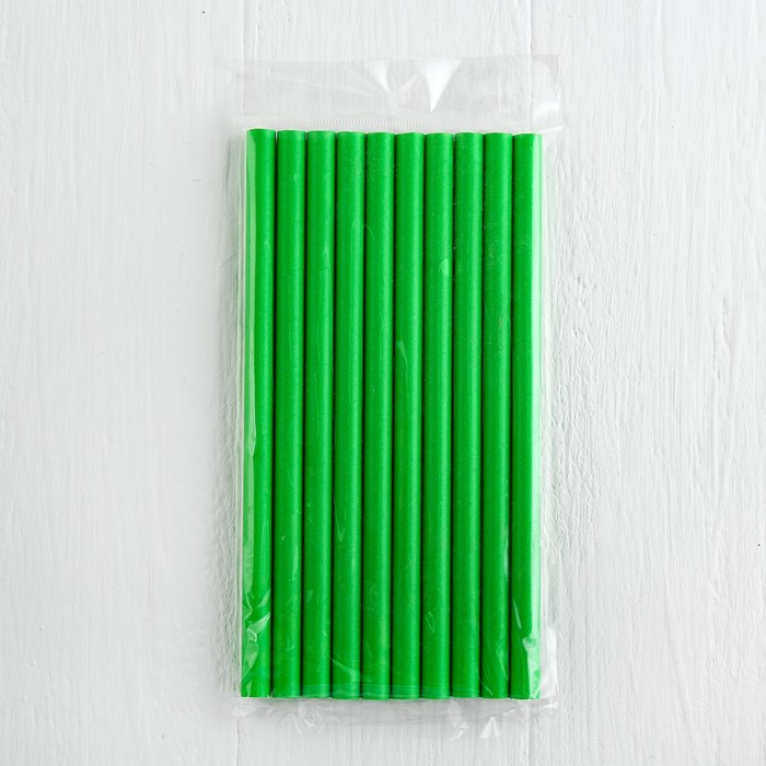 Трубочки для коктейля, цвет зелёный, диаметр 1 см, (набор 10 шт.)