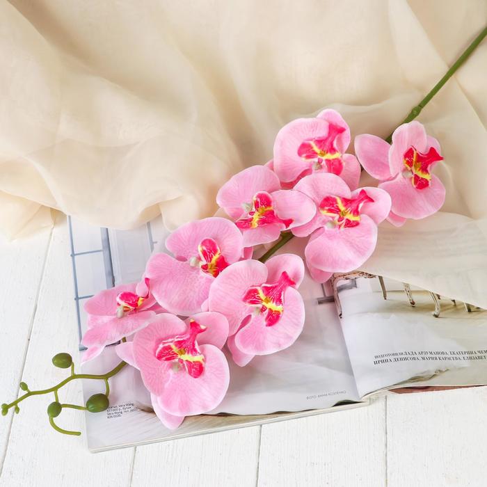 Цветы искусственные "Орхидея Фонтея" 8*90 см розовая