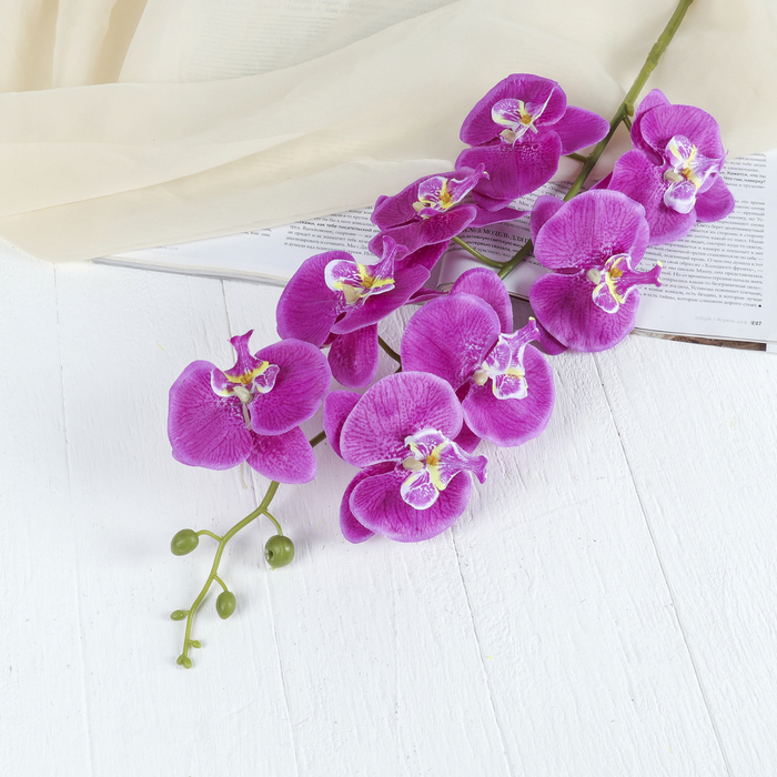 Цветы искусственные "Орхидея Фонтея" 8*90 см сиреневая