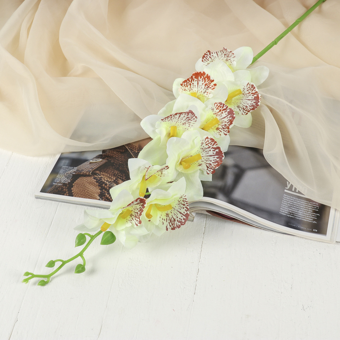 Цветы искусственные "Орхидея пышная" 9*87 см белая
