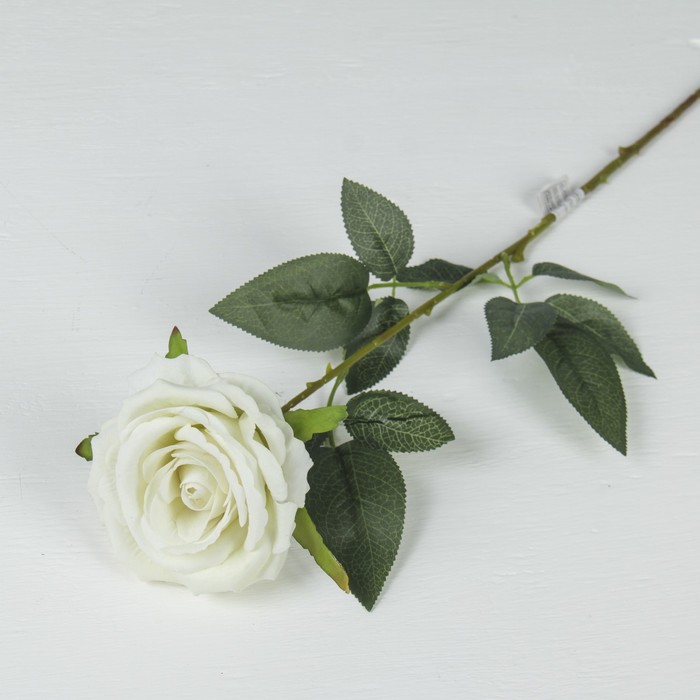 Цветы искусственные "Роза Ариозо" 9*70 см белая