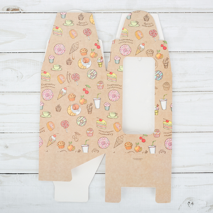 Складная коробка под один капкейк «Хорошие моменты», 9 х 9 х 11 см