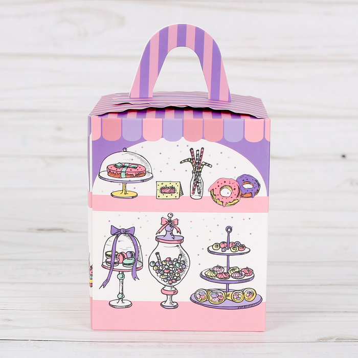 Складная коробка под один капкейк «Сладкого настроения», 9 х 9 х 11 см