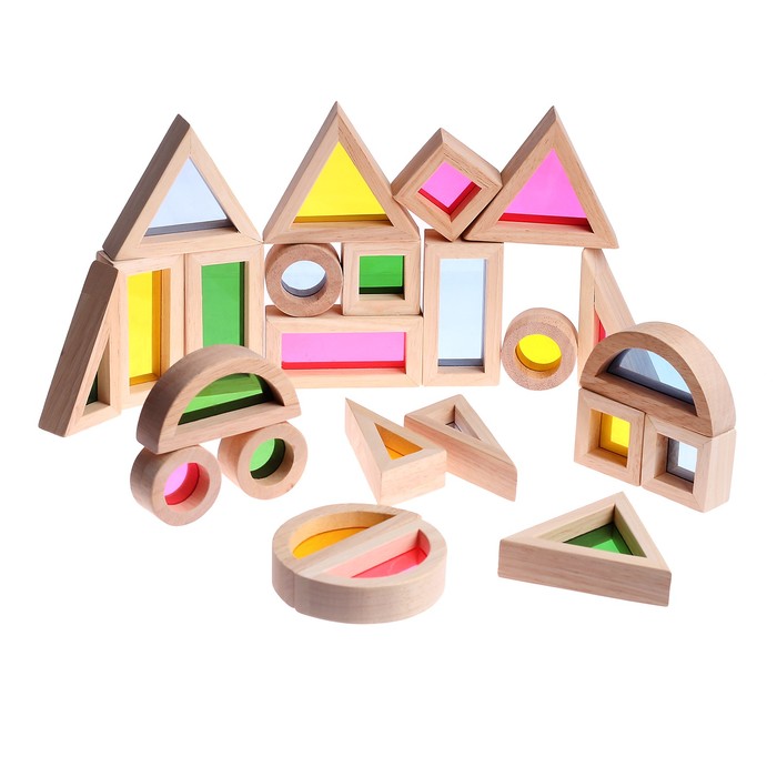 Сенсорный конструктор «Радужные блоки» деревянные игрушки wonderworld радужные блоки со звуком в контейнере