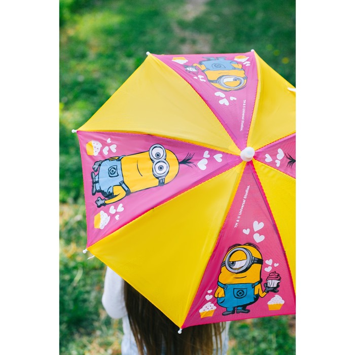 Зонт детский "Миньоны", с пироженками, Гадкий Я , 8 спиц d=52 см