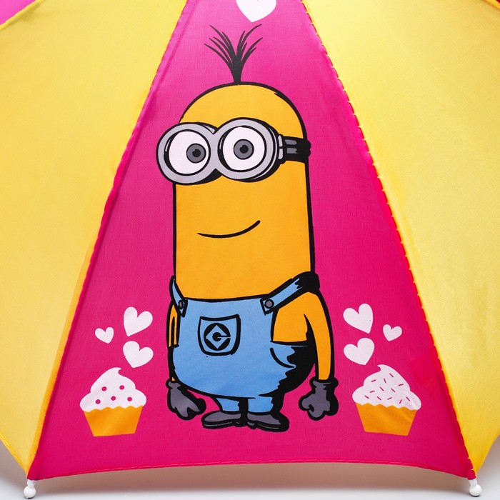Зонт детский "Миньоны", с пироженками, Гадкий Я , 8 спиц d=52 см