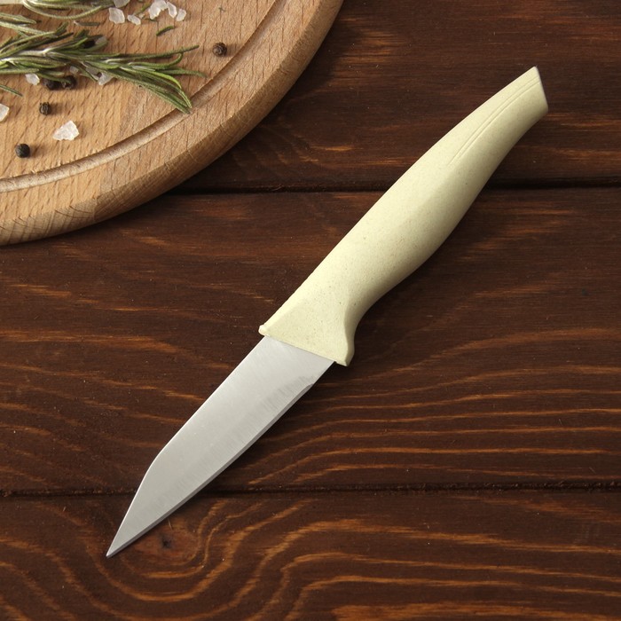 Нож "Суфле" лезвие 8,5 см, цвет бежевый