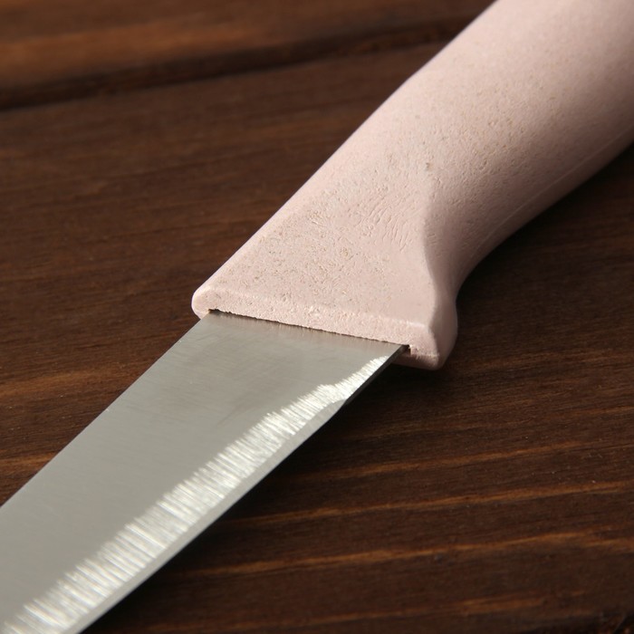 Нож "Суфле", лезвие 8,5 см, цвет розовый