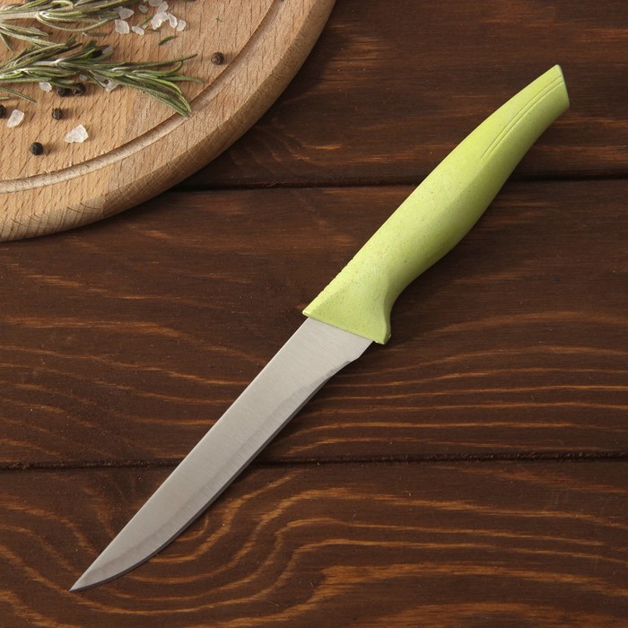 Нож "Суфле", лезвие 12 см, цвет зелёный