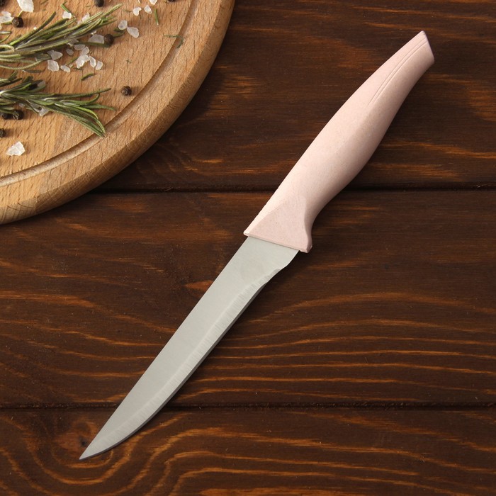 Нож "Суфле", лезвие 12 см, цвет розовый