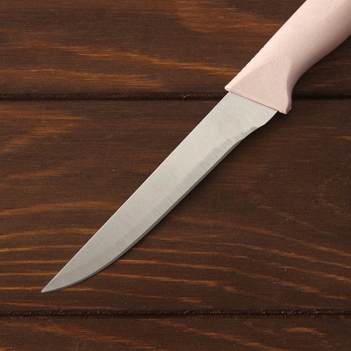 Нож "Суфле", лезвие 12 см, цвет розовый