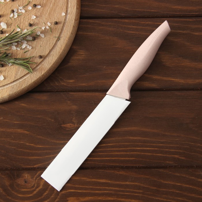 Нож "Суфле", лезвие 12 см, цвет розовый