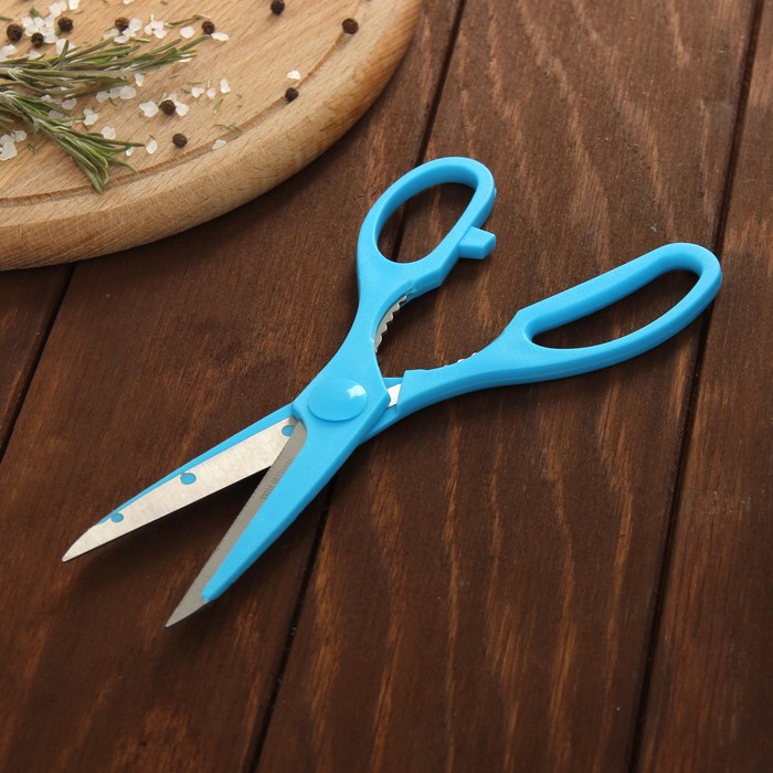 Набор кухонный, 6 предметов: 5 ножей 8,5/12/12/19,7/19 см, ножницы, цвет зеленый