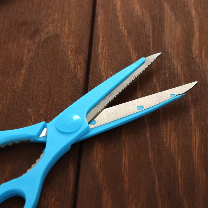 Набор кухонный, 6 предметов: 5 ножей 8,5/12/12/19,7/19 см, ножницы, цвет зеленый