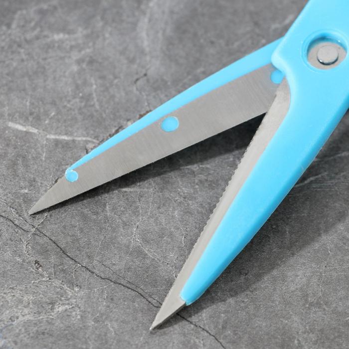 Набор кухонный, 6 предметов: 5 ножей 8,5/12/12/19,7/19 см, ножницы, цвет голубой