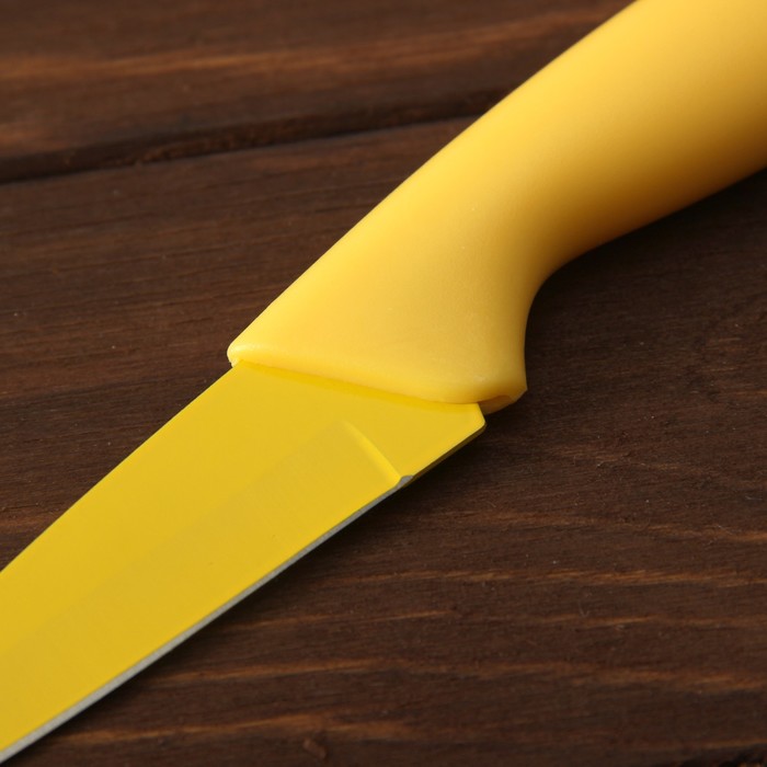 Нож с антиналипающим покрытием "Яркий луч", лезвие 9,5 см, цвета МИКС