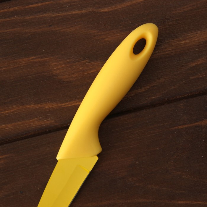 Нож с антиналипающим покрытием "Яркий луч", лезвие 9,5 см, цвета МИКС