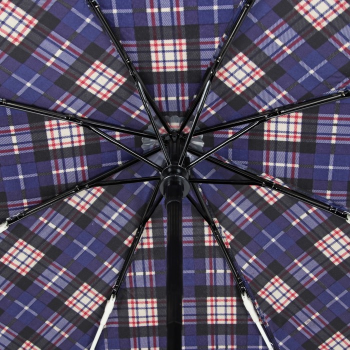 Зонт автоматический "Клетка",R=49см, цвет тёмно-синий
