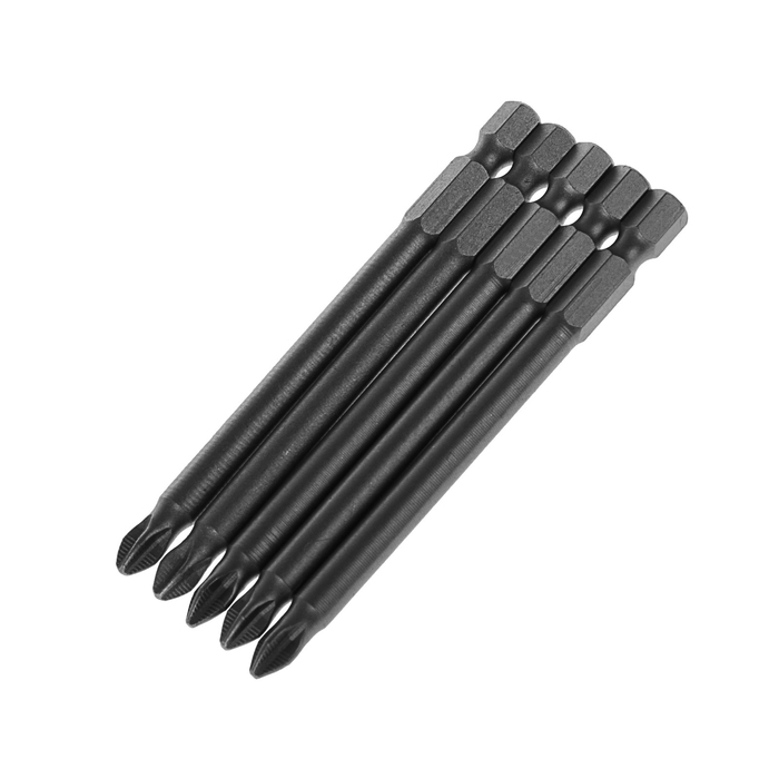 Набор бит TUNDRA basic, сталь CrV, 5 шт, 90 мм, PH2