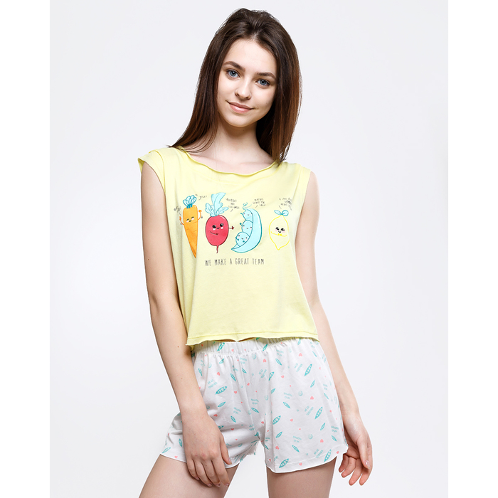 Комплект женский  (топ, шорты) 2135-6 (592291) цвет серый, р-р 48 (L)