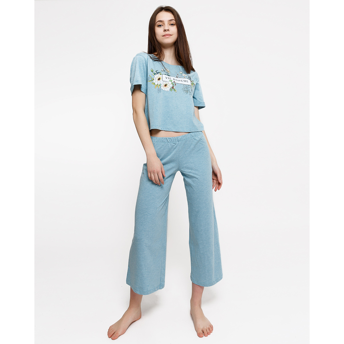 Комплект женский (джемпер, брюки) 3247-16 (592293)  цвет бирюзовый меланж, р-р 46 (M)