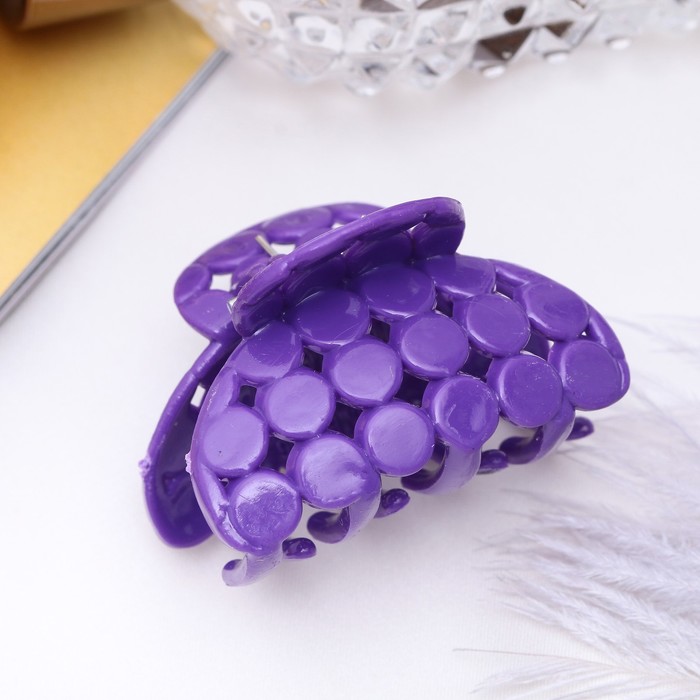 Краб для волос "Глянец" 4,5 см круги, микс