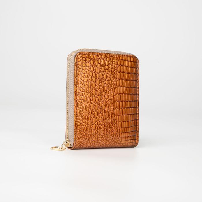 Кошелёк женский, 2 отдела, для карт, для монет, цвет терракотовый