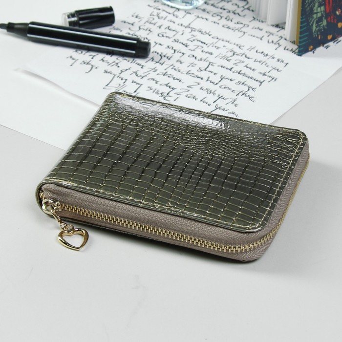 Кошелёк женский, 2 отдела, для карт, для монет, цвет бронзовый