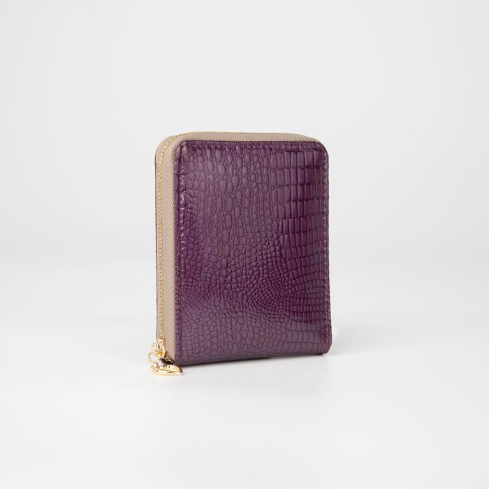 Кошелёк женский, 2 отдела, для карт, для монет, цвет фиолетовый