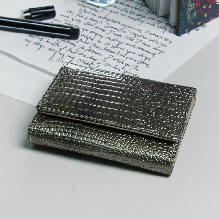 Кошелёк женский, 2 отдела, для карт, для монет, цвет бронзовый