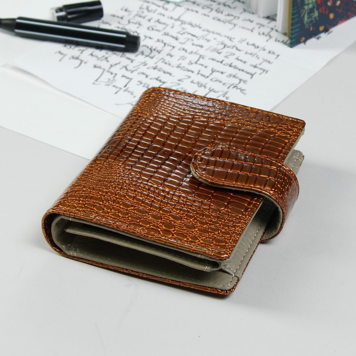 Кошелёк женский, 2 отдела, для карт, для монет, цвет терракотовый