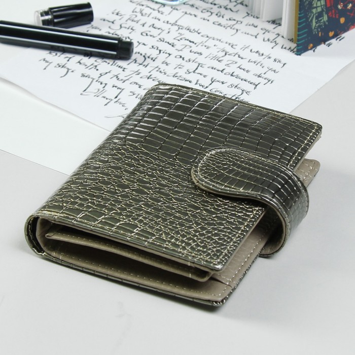 Кошелёк женский, 2 отдела, для карт, для монет, цвет бронзовый