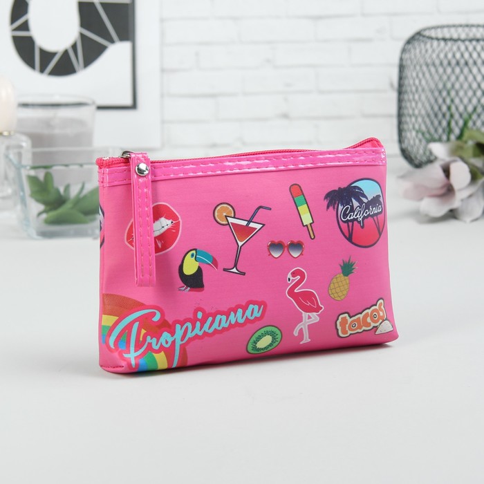 Набор косметичек 2 в 1 «Вечеринка», отдел на молниях, ручка, цвет малиновый